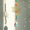 Décorations Lotus Sun Criatcher Crystals Rainbow suspendus Suncatcher Chakra Light Catcher Taching Tloorn Gary