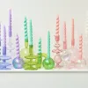 Świece dekoracyjne świece kolorowe szklane wazon kwiatowy do dekoracji domowej dekoracji ślubnej Centerpieces Prezent świecki