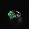 Ringos de cluster Walerv para o anel feminino RETRO CLAYM CHARM OVAL Oval Green Opal Shape Jewelry Jewelry Dinger Gift