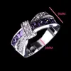 Band anneaux belles et à la mode de mariage Platinum 925 Silver 925 argent plaqué belles dames purple cristal dames rjewelry lr050 j240429