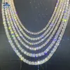 Iced Out D Color VVS 925 Sterling Silver 2mm 3mm 4mm 5mm 6.5mm Moissanite Diamond Necklace Tennis Chain for Men Womendesigner smycken