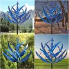 Decorations New Harlow Wind Spinner Metal Windmill 3D Wind Powered Kinetic Sculpture Lawn Metal Wind Solar Spinners Yard Garden Decoration