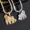 Iced Little Chimp -hanger 925 SILVER VVS Moissanite Gorilla Hangers Hip Hop Fashion King Kong 18k Gold CompatedDesigner sieraden