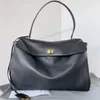 Sac fourre-tout de rodéo concepteur de luxe femme en cuir noir en cuir de grande capacité sac à main