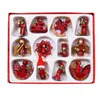 Christmas Decorations 12pcs /set Wooden Ornaments Year Tree Hanging Miniature For Home Mall Decor Wholesale