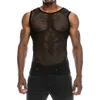 Men's Tank Tops Men Sexy Mesh See Through Vest Top Casual Breathable Sleeveless Vests 2024 Summer Streetwear Tanks Ropa Hombre