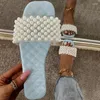 Slippers Printemps / Summer Femmes 2024 Perle Righine de la mode femme de femme Fashion Fashion Couleur solide chaussures plats Sandales