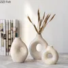 Vases creux circulaire en céramique vase fleurs pots de bureau décoration arrangement flor