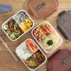 Bento Boxes Microwavable Plastic Crisper Lunch Box Sealed Multi-Partment Bento Box Portable Student Lunch Box Food Storage Containers