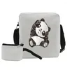 BAG Mini Canvas Sacos de Crossbody Women Cartoon Panda Small Mensageiro Harajuku Fashion Unissex ombro de Bolsas de adolescentes