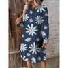 Casual Dresses Summer Elegant and Pretty Women's White Blue Black Flower Prints Female Shirt Dress Evening Luxury Prom