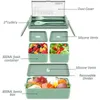 Bento -dozen dubbele laag draagbare lunchbox voor kinderen met vork en lepel magnetron Bento Boxes Set Food Storage Container