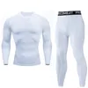 Sous-vêtements thermiques pour hommes hommes d'hiver sets compression enlecece sueur