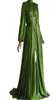 Casual Dresses Women Sexy Shiny Olive Green Boho Dress Spring Autumn Long Sleeve Evening Party Elegant Maxi Slit Big Swing Formal 6426178