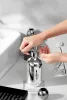 Impostare il dispensatore di sapone in sapone in argento Specchio a mano Pressa a mano Shampoo Lozione Contenitore del bagno di distributore di sapone per la lozione per le mani