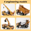 Electric/RC Car 1 50 Scale Truck Crane Eloy Car Model Ljusljudeffekt Diecast Car Toys For Boys Birthday Present Kids Toys Car Collection T240428