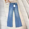 Luxury Women's Jeans Designer Early Spring New Style Gradually Changing Color Micro Elastic High Waist Slimming Unique and Versatile Micro Jeans