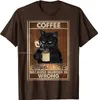 Мужские футболки COFF, потому что убийство-это неверная черная кошка, выпивая коф-смешную футболку Негабаритная хип-хоп футболка хлопковые топы TS для мужчин Leisure T240425