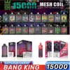 Original VAPER 15K BANG BOCK 12000 Puffs Puff 15k Puff 15000 Einweg E -Zigaretten Vape Pod -Gerät 650mAh Batterie 26 ml vorgefüllte Patronenstab Puffen 12000 12K