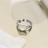 Clusterringen mode Mooi Sterling Silver 925 Hartgouden kleurschaal open voor vrouwelijke vingerjuwelen