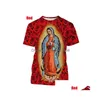 Herren T-Shirts 2022 Neues Sommer Fi 3D T-Shirt BLUDE Jungfrau Maria Jesus Print Glaube Liebe Hoffnung Männer/Frauen