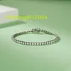 RINNTIN SMB06 Women Luxury 925 Silver Jewelry Classic Design Round Moissanite Tennis Chain armband