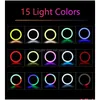 Mobiele telefoon foto accessoires lichten selfie ring licht 10 inch rgb p oography led rim van lamp met mobiele houder ondersteuning statief s dhuyi