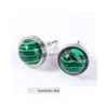 Étalon 10 mm en acier inoxydable incrustation de cristal naturel lapis lazi goldstone malachite turquoise agate oreilles vintage élégant Tem dhgarden dhoal