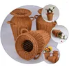 Vases Imitation Rattan Vase Home Decor Artificial Flowers Woven Basket Pot Container Girl Plant