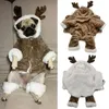 Dog Apparel Pet Christmas Elk Transform Cloth White Sheep Dress Plus Velvet Thickening Lovely Clothes For Teddy 2 Size