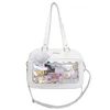 Bolsa de bebê Bolsa coreana Bolsa de dor japonesa Bar transparente PU PU MOLA MENINA BACA DE ombro de estudante Bolsa quadrada de anime Messenger Bag