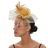 Chapeaux à bord large chapeau seau nouveau cocktail pour femmes mode femme fleur fascinateur fascinateur église kentucky derby robe y240426