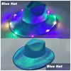 Feestmutsen Led Colorf Cowboy Neon Sparkly Space Light Up Cowgirl Hat Holograph Rave Fluorescent Costume Drop Delivery Home Garden Fe Dhaqa