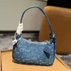 Designer denim handtas portemonnee mini kleine shopping dames tas reizen nieuwe mode schouder crossbody tas jacquard geborduurde handtas