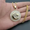 Collane a sospensione Musulcencent Moon and Star Islam Necklace Unisex Amulet ISLAMIC Evita di gioielli Gift Y240420