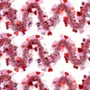 Dekoratif Çiçekler Ağaç Şube Çelenk Dekor Kalp Tinsel Sevgililer Günü Dekorasyonları Parlak Asma Çekme Şeritleri Ev Partileri İç Mekan