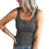 Damestanks Camis geribbeld gebreide tanktop 2022 zomer dames sexy knop o nek mouwloze Italiaanse spaghetti schoudertank top dames casual blauwe strakke borsttank t