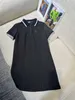 Urban Sexy Dresses Designer Spring/Summer Setting Minimalist Wind Contrast Color Flip Collar Waist Collection Mid length Short sleeved Dress