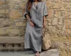 Etnik Giyim Kaftan Fas Orta Doğu Abaya Müslüman Arap İslami Dubai Endonezya Elbise Zarif Çizgili Robe11101584
