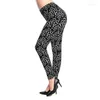 Frauen -Leggings Visnxgi Polyester Frauen drucken Plaid Fitness Hochelastizität Taille Stretchhose Buchstabe Blume Tarnhose Tarnhose