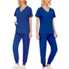 Uniformer Kvinna skrubba Set Nurse Beauty Salon Workwear Clinical Scrubs Top Pant Spa Doctor Nursing Tunic Suit 240428