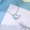 Collares colgantes nombre personalizado collar colgante en forma de corazón con 1-3 piedras de cumpleaños personalizadas collar de apellido tallado boda dama de honor regalos