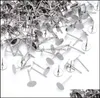 Autres composants de découvertes de bijoux 500pcs 4 5 6 8 mm en acier inoxydable Post de boucle d'oreille Épingles de base de goujon