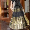 Ubrania etniczne Ulepszona sukienka w stylu chińskim luksusowy czarny złoty hanfu vintage tang ubrania top lato nowe kostki cheongsams