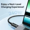 Chargers BaseUS 240W Câble USB de type C pour REALME SAMSUNG S23 HUAWEI PD3.1 Supercharge 5A Chargeur rapide Type C pour taper Cable pour le livre PC