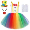 Rainbow Circus Clown Costume for Girl