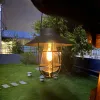 Decorações retro lanterna solar ao ar livre pendurar solar lâmpada solar vintage com lâmpada branca quente para pátio de jardim pátio