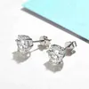 クラシックシックスクロー設定925スターリングシルバースタッドイヤリング0.5ct-1ct Dカラーモッサナイトファインジュエリー