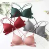 Reggiseni senza saldatura da donna senza cucitura wireless biancheria bianche e sottili biancheria intima sexy bra morbido pad spugna multicolore y240426