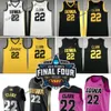 Anpassad 22 Caitlin Clark Jersey Iowa Hawkeyes kvinnor college baskettröjor män barn damer svart vit rosa gul 2024